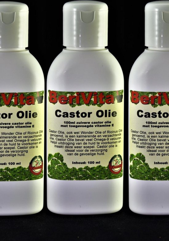 Castor Olie, Wonderolie 3x100 ml - Pure en Koudgeperste Castorolie - Huidolie en Haarolie