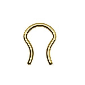 Piercing Boutique Ion Plated Over Chirurgisch Staal Septum Neus Retainer 16g (1.2mm) Één Stuk - Goud