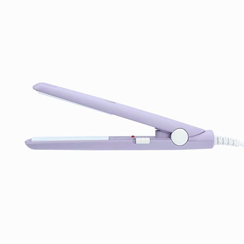 Mini-stijltang, 2-in-1 mini-stijltang, keramiek, toermalijnplaat, schoonheid, vlakkijzer, verwarming, krulspelden, ijzer, EU-plug-paars)