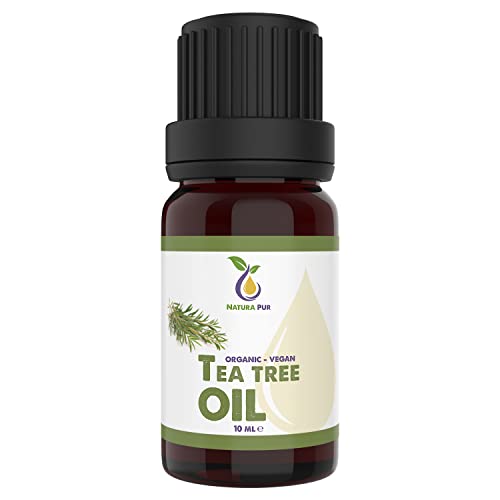 Tea Tree Olie Puur 10ml - 100% biologisch - etherische Tea Tree Oil uit Australië, veganistisch - Ideaal tegen een onzuivere huid, puistjes, acne, wratten, schimmels, huidinfecties en andere huidaandoeningen
