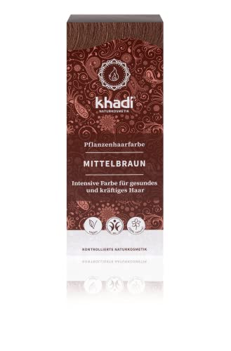 Khadi natuurproducten Khadi plantenhaarverf middenbruin 100 g medium bruin