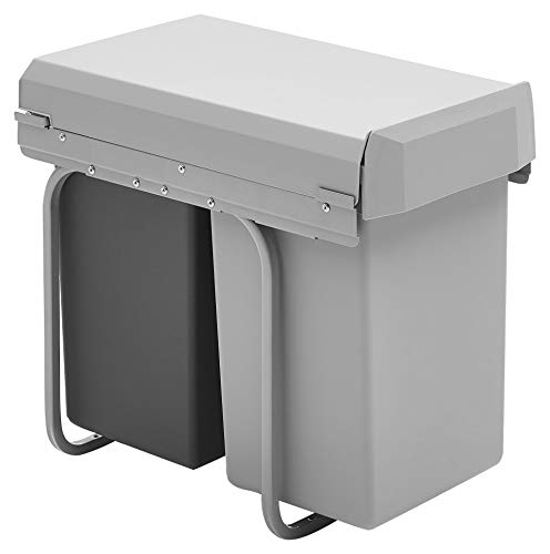 Wesco 755611-11 New Double-Boy Inbouw-Afvalbak, 2 x 15 Liter, Antraciet