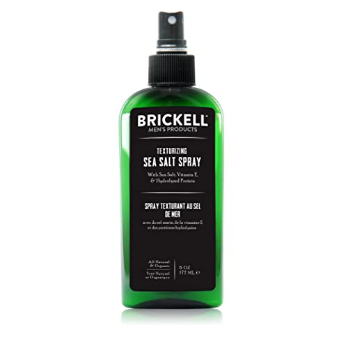 Brickell Texturiserende zeezoutspray voor mannen, natuurlijk en organisch, alcoholvrij, lift en textureert haar voor een strand- of surfkapsel (177 mL)