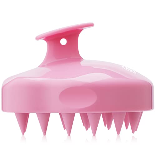 FReatech Hoofdhuid Massageborstel [Nat & Droog], Shampoo Haarborstel voor Peeling en Hoofdmassage, Verwijder Roos Gemakkelijk, Siliconen Kam Voedt de Haarwortels, Stimuleer de Haargroei, Roze