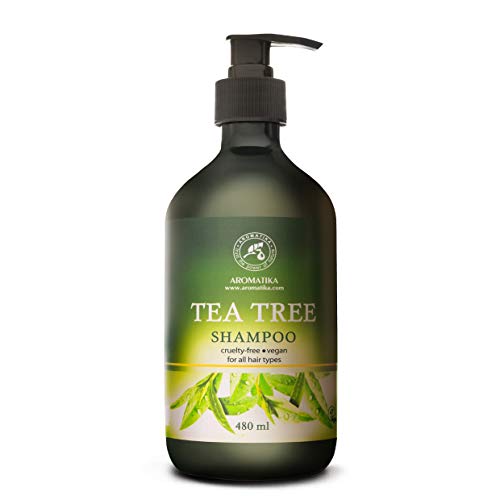 Tea Tree Shampoo 480ml - Natuurlijke Shampoo - Anti-Roos- voor Haargroei en Volume - Sulfaatvrije Shampoo - Natural Shampoo - Beautysalon - Wellness - Persoonlijke Verzorging - Vrij Van Kleurstoffen