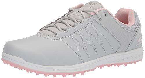 Skechers Women's Go Pivot Spikeless Golf Shoe, Light Gray/Pink, Numeric_8