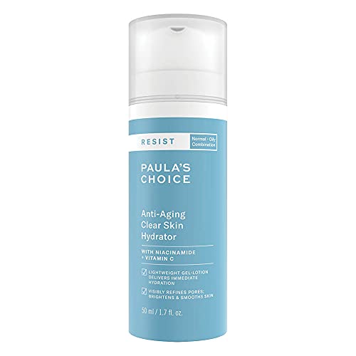 Paula's Choice Resist Anti-Aging Clear Skin Nachtcrème - Gel Lotion Vermindert Puistjes, Pigmentvlekken & Rimpels - met Niacinamide & Vitamine C - Gecombineerde tot Vette Huid - 50 ml