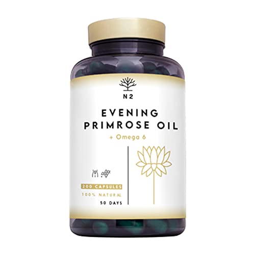 Teunisbloemolie Capsules Hoge Dose 2000 mg 10% GLA Vitamine E Teunisbloemolie PMS Premenstrueel Syndroom Menopauze Huidverzorging Eerste Koude Persing 200 Softgel Capsules EC N2 Natural Nutrition