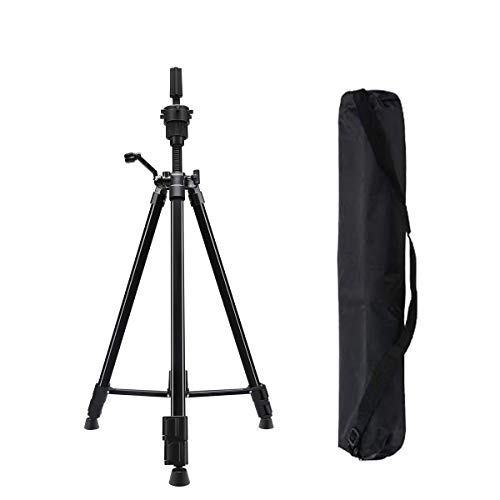 Mannequin Hoofd Stand, DanseeMeibr Plus Antislip Verstelbaar(24-64Inch) Pruik Stand Aluminium Pruik Stand Statief voor kappershoofd Pruik met Draagtas