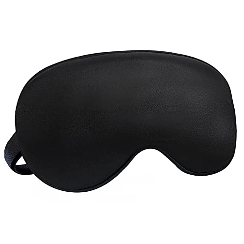 Audamp Slaapmasker oogmasker nachtmasker verstelbare band 100% huidvriendelijk zijde ultrazachte slaapbril (1 verpakking, zwart)