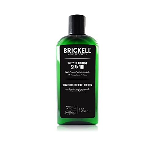 Brickell Men's Versterkende Mannen Shampoo voor Iedere Dag, Natuurlijk en Organisch met Munt en Tea Tree Olie voor de Droge Hoofdhuid, Vrij van Sulfaten en Parabenen, Geurend (8 Ounce)