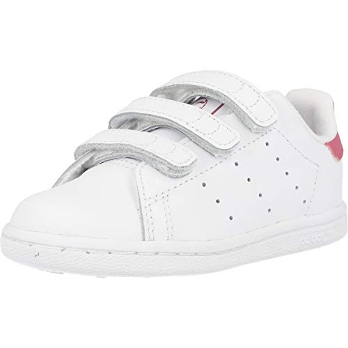 adidas Unisex Baby Stan Smith Sneakers, Ivoor Ftwwht Ftwwht Bopink Bz0523, 22 EU