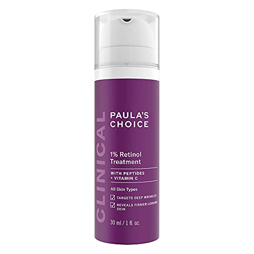 Paula's Choice CLINICAL Anti-Aging 1% Retinol Serum - Anti Rimpel, Lichte Huidverstevigende Crème voor het Gezicht - met Peptiden & Vitamine C - Alle Huidtypen - 30 ml