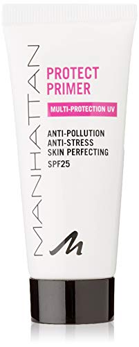 Manhattan Perfect en Protect Primer, Face Primer als make-up basis met SPF 25 en anti-stress formule, kleur transparant 001, 1 x 30 ml