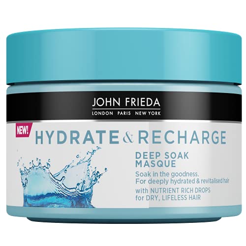 John Frieda Hydrate & Recharge Deep Soak Masque Deep Conditioner met Monoi Olie & Keratine voor droog, levenloos haar, 250 ml