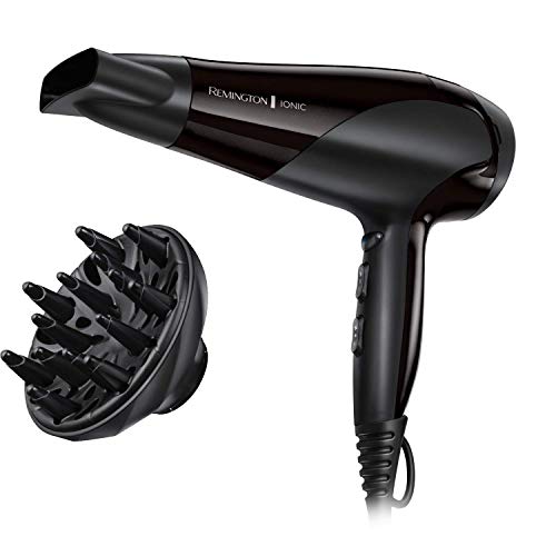 Remington Haardroger Ionic Dry 2200 (2200 Watt, Ionische Technologie, Pluisvrij Resultaat, Krachtig, Diffuser) D3198 (Amazon Exclusief)