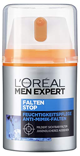 L'Oréal Men Expert Gezichtsverzorging tegen rimpels, anti-aging vochtinbrengende crème voor mannen, direct anti-oogkringen en anti-rimpel effect, rimpelstop, 1 x 50 ml