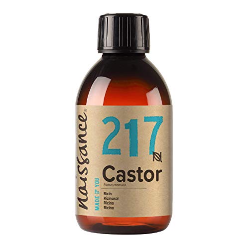 Naissance Koudgeperste ricinusolie (nr. 217) 250 ml – puur, natuurlijke, veganistische, hexaanvrije, genetisch gemanipuleerde olie – verzorgt en hydrateert haren, wimpers en wenkbrauwen