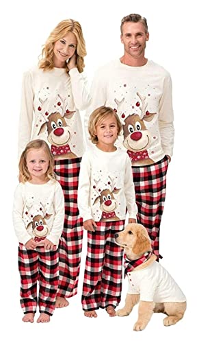 Dames S-pyjamaset bijpassende familie koppels grappige fleece kerstpyjama voor kinderen jongens/vrouwen/familie/meisjes/koppels/mannen (maat: Kinderen (8T))