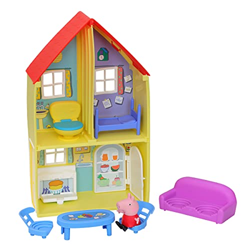 Peppa Pig F2167 Peppa’s avonturen Peppa’s gezinswoningspeelset voor peuters met een Peppa-figuur en 6 accessoires,Meerkleurig