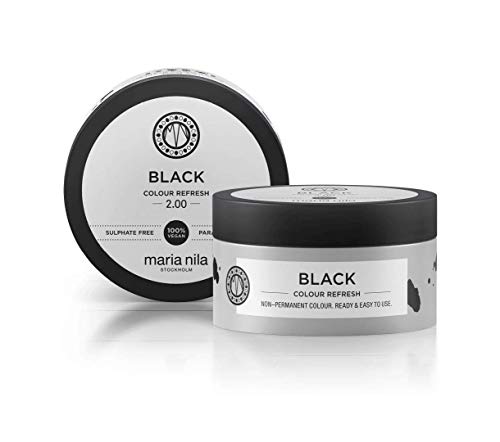 Maria Nila Colour Refresh Haarmasker, zwart, haarkuur, donker haar met zwarte pigmenten voor het opfrissen van de haarkleur, haarverzorging, sulfaat en parabenenvrij, 100 ml