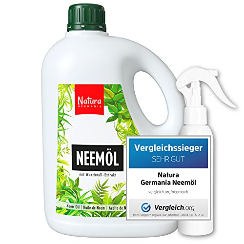 Natura Germania® neemolie (neemolie) met zeepnootextract als emulgator 1L - kant en klaar gemengd - inclusief mengfles