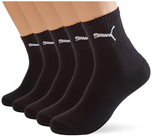 PUMA Uniseks sokken (pak van 5), zwart, 43-46 EU