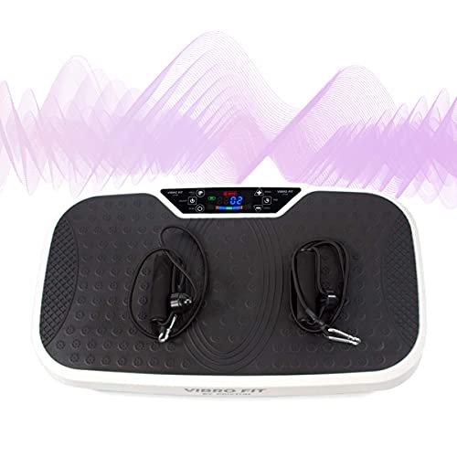 PRIXTON Vibro Fit Trilplaat/fitnessapparaat om te toniseren, 99 niveaus, intensiteit en snelheid instelbaar, LCD-touchscreen, weerstandsbanden inbegrepen (conditioner)