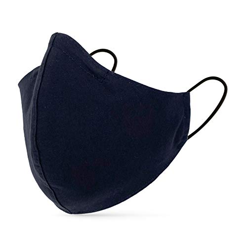 tanzmuster ® mondkapje wasbaar 100% kotoen OEKO-TEX 100 voor dames en heren met neusclip en filterzak - stoffen gezicht masker handmade en herbruikbaar Zwart L (Heren)