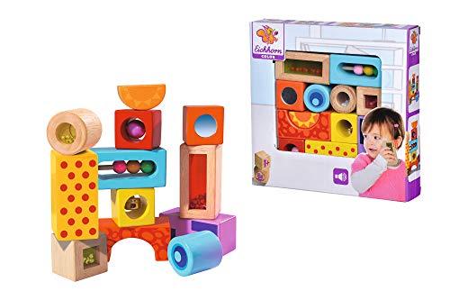 Eichhorn 100002240 - Gekleurde houten blokken met geluid, meerkleurig, vanaf 1 jaar, 12 blokken