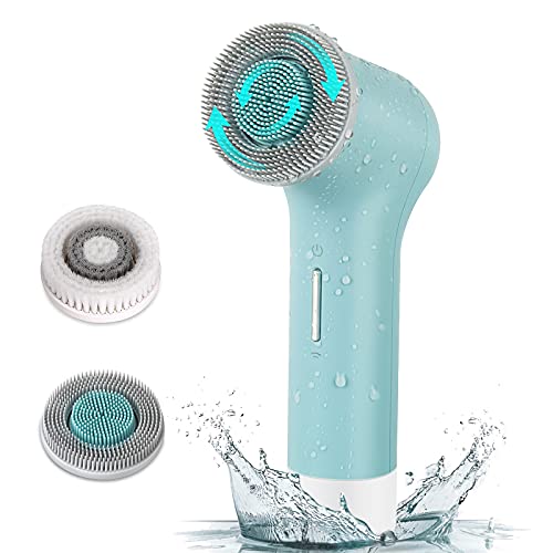 Gezichtsreinigingsborstel MYCARBON gezichtsborstel IPX7 waterdichte elektrische gezichtsborstel apparaat schoonheid huid machine voor diepe reiniging/zacht exfoliëren/masseren/huid aantrekken (roze-blauw)