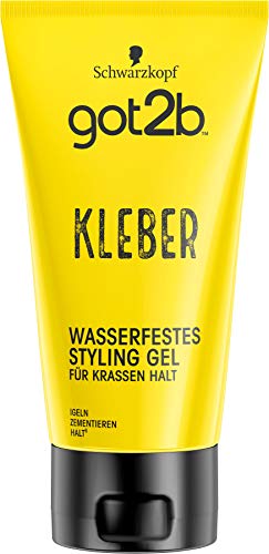 got2b Lijm haargel houvast 6 (150 ml), waterbestendige styling gel voor krassen houvast, hard als beton tot de volgende keer wassen, voor verticale spikes en egellook