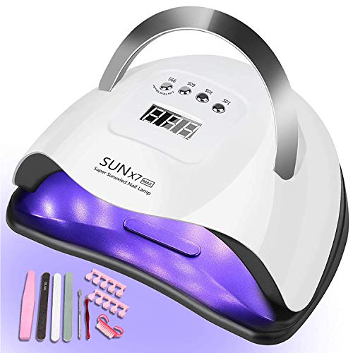 LiRiQi 180 W nageldroger, uv-ledlamp voor nagels, professionele nagellamp met 4 timer, nageldroger voor gelnagels, afneembare draagbare nageldroger, nagelgereedschap voor vingernagels en teennagels