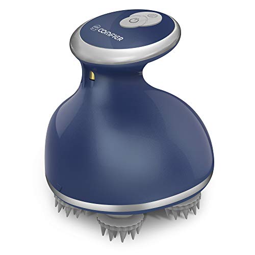COMFIER Draadloos hoofdmassageapparaat, draagbare hoofdmassageapparaat met 4 massagekoppen en 68 knopen, draagbaar handheld-haarmassageapparaat voor haargroei, stress relax, ideaal massageapparaat voor huisdieren