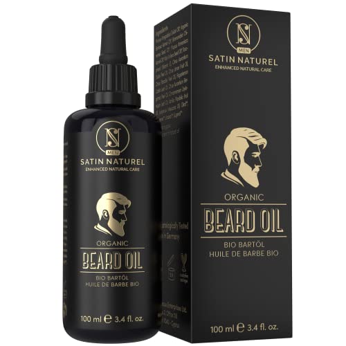 Baardolie voor mannen 100 ml - organische veganistische baardverzorgingskit voor mannen - baardgroeiolie - Grote glazen fles met druppelaar - voedende baardbalsconditioner - Jojoba & arganolie - Alle natuurlijke pure oliën