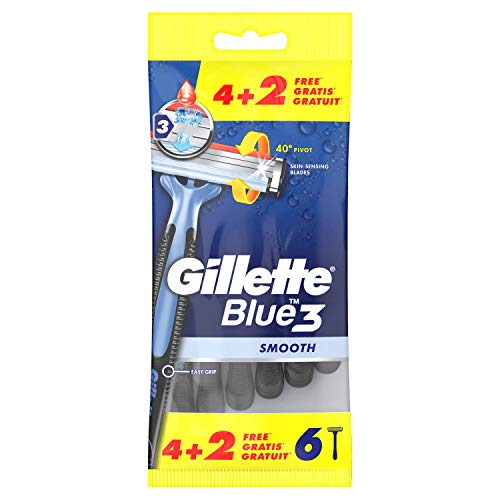 Gillette Blue 3 Wegwerpmesjes (4 Stuks), Scheermesjes Voor Mannen, Lubrastrip Met Comfortgel-technologie