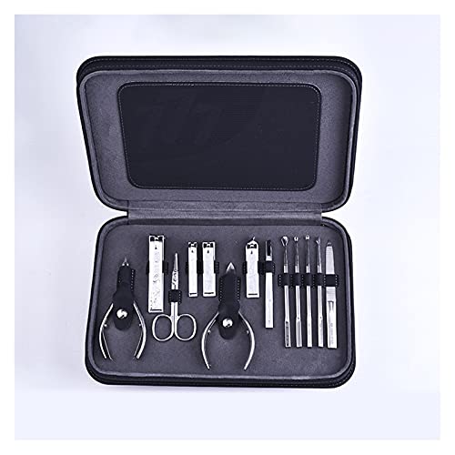 Nagelknippers Set Nail Clippers, Manicure Set 13 Stuks Roestvrijstalen Professionele Grooming Kit Volwassen Nagel Clipper Set met Black Lederen Travel Case Beste Gift Choice Nagelgereedschap