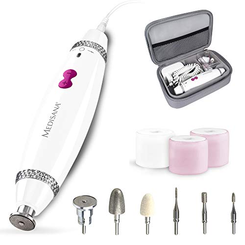 Medisana MP 840 Elektrische Manicure & Pedicure Set, Met 7 Nagelverzorgingshulpstukken, 3 Snelheidsinstellingen Voor Nagels, Nagelriemen En Eelt, Wit