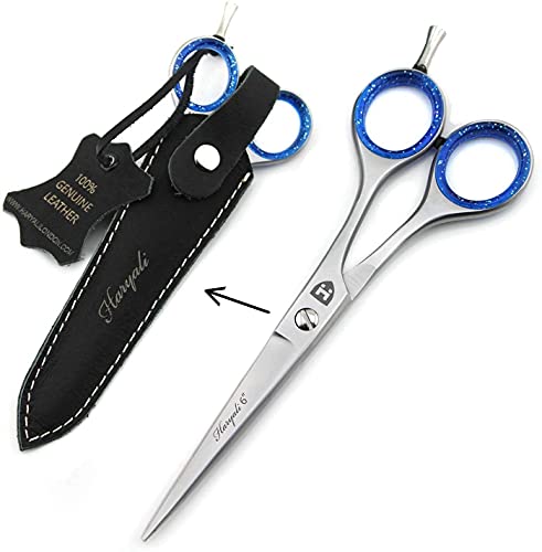 Haryali London Kappersschaar - professionele 6 inch kappersschaar kappersschaar kappers haarsnijschaar - haarsnijschaar - voor dames en heren met echt lederen etui