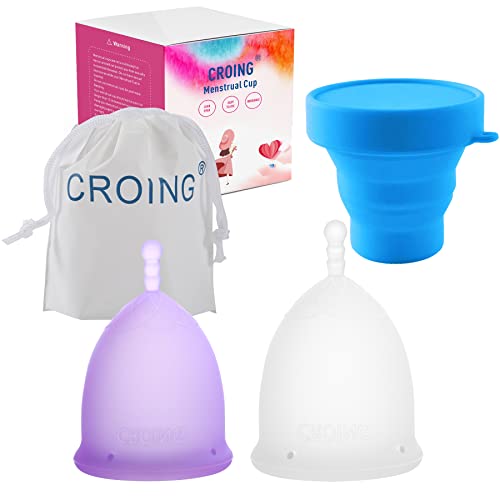 CROING Menstruatiecup - Herbruikbare Zachte Siliconen Menstruatiecup Duurzaam, Milieuvriendelijk en Hypoallergeen