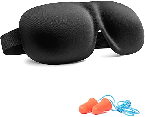 Trilancer Slaapmasker,3D Oogmasker om te Slapen, Verduistering dat met Oordopjes