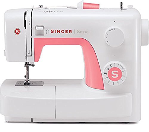 Singer Simple 3210 naaimachine met vrije arm, wit-roze