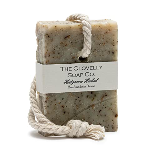 Clovelly Soap Co Natuurlijke Handgemaakte Smeerwortel, Lavendel & Brandnetel Zeep aan Koord voor alle Huidtypes - 100g