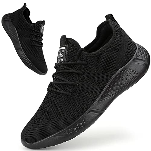 BUBUDENG Sportschoenen voor dames, ademend, lichtgewicht sneakers voor hardlopen, buitentraining, fitness, gym, vrije tijd, wandelen, B zwart, 37 EU