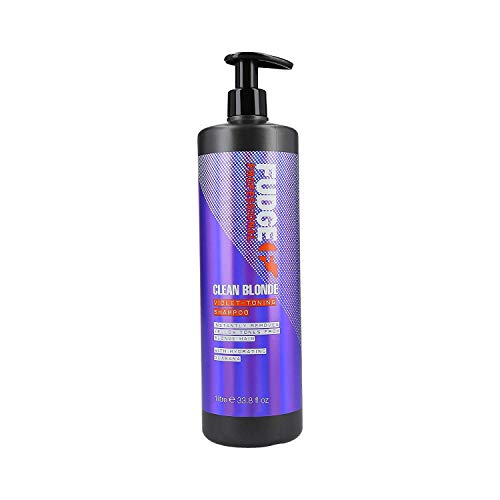 Fudge Professional Purple strakke shampoo, originele Clean Blonde shampoo, voor blond haar, 1000 ml