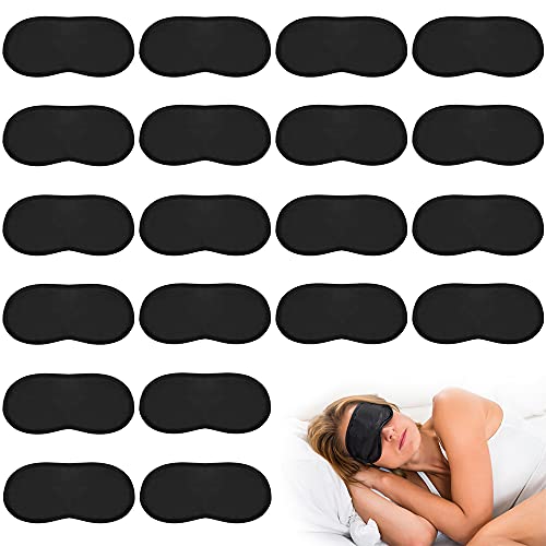 Ledoo Slaapmasker 30 stuks oogmaskers zijden slaapmasker blinddoek voor dames en heren, draagbare slaapbril met elastieken voor reizen, ploegenarbeid (zwart)