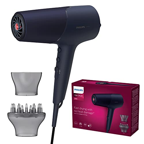 Philips Föhn 5000 Series - 2300 Watt - 4x Ionenverzorging - ThermoShield-technologie - 3 Hittestanden & 2 snelheidsstanden - Koele luchtstoot - Beschermd tegen oververhitting - Zwart - BHD510/00