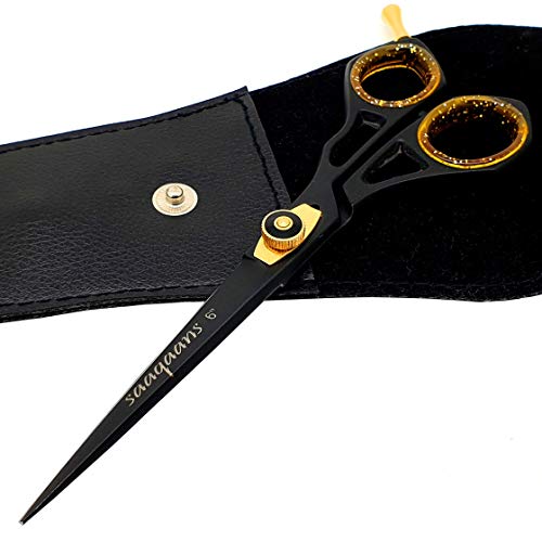 Saaqaans SQR-01 Professionele Kappersschaar - Perfect voor Kapsalon/Kapper en Thuisgebruik om je Kapsel/Baard/Snor te Knippen - Wordt Geleverd met Mooie Zwarte Etui