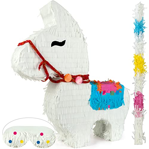 ILP Pinata Lama - Pinata verjaardag jongen voor confetti party spellen - Piniata met stok en masker - 40 x 10 x 46 cm