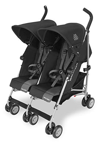 Maclaren Twin Triumph Buggy - Licht, Compact En Eenvoudig Te Manoeuvreren. Past Door Gewone Deurkozijnen En Beschikt Over Onafhankelijk Van Elkaar Uittrekbare Kappen Met Verstelbare Stoelen, Koolzwart